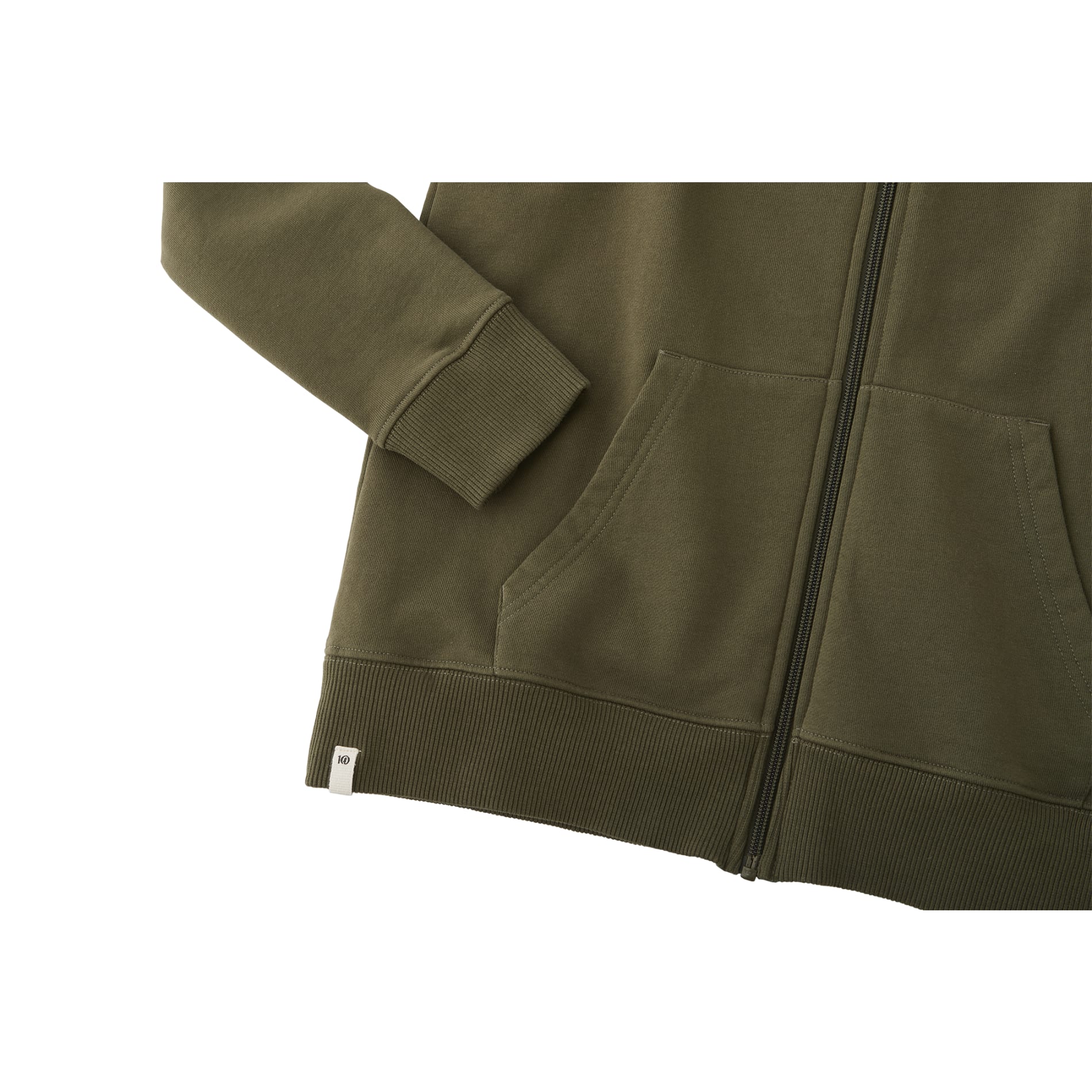 Front View of Green tentree Organic Cotton Zip Hoodie - Women's plain