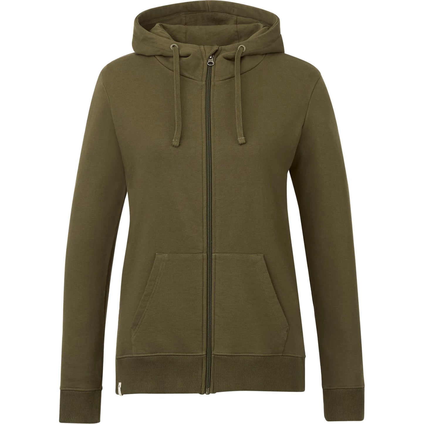 Front View of Green tentree Organic Cotton Zip Hoodie - Women's plain