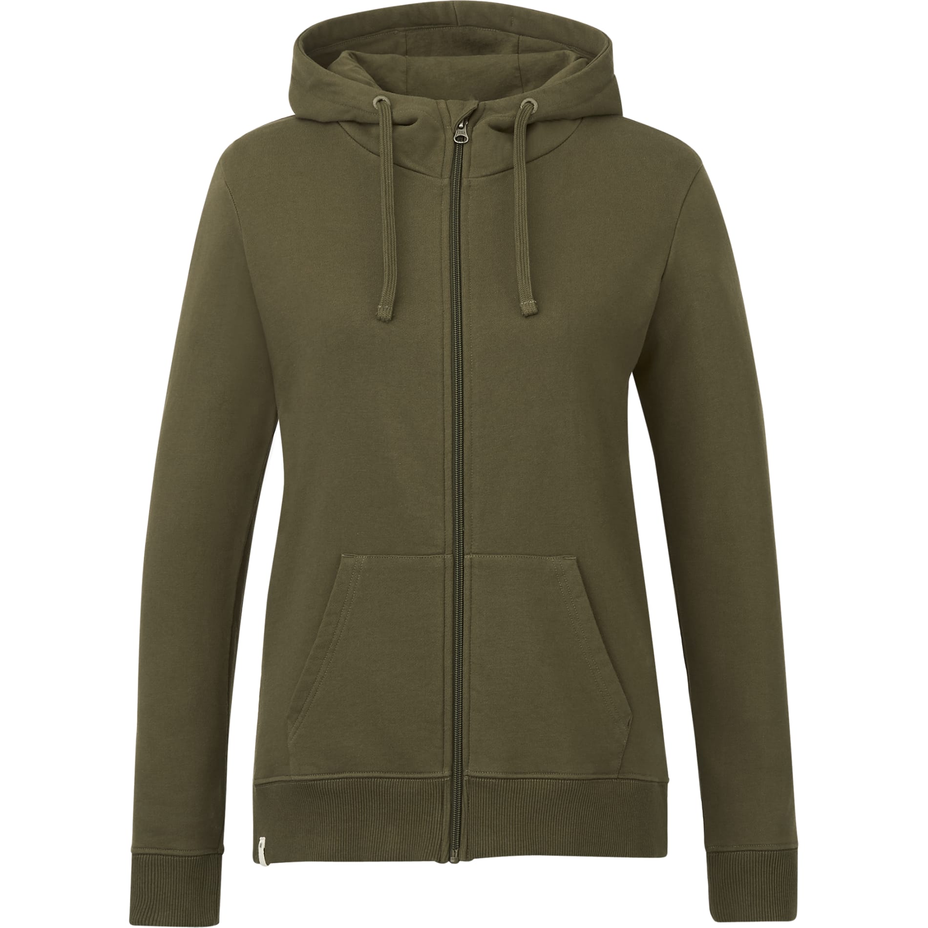 Front View of Green tentree Organic Cotton Zip Hoodie - Women's plain