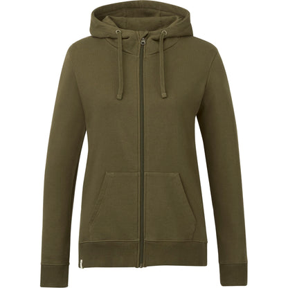 Front View of Green tentree Organic Cotton Zip Hoodie - Women's plain