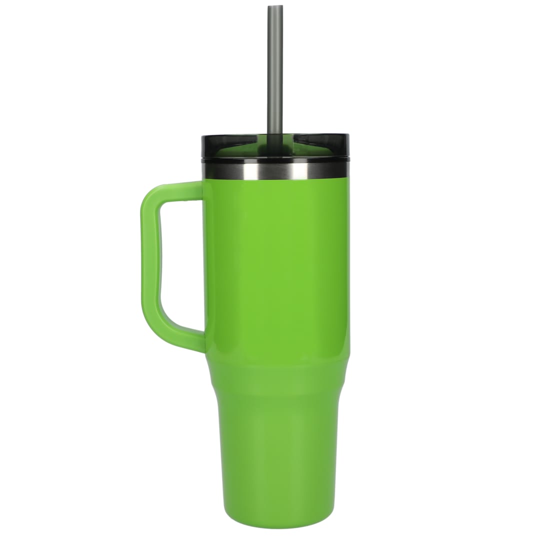 Front View of Green Thor 40oz Straw Tumbler plain