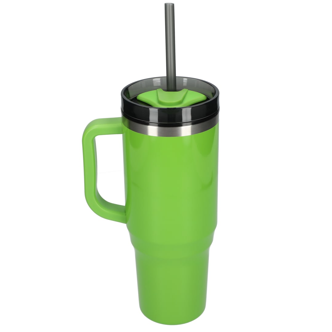 Front View of Green Thor 40oz Straw Tumbler plain