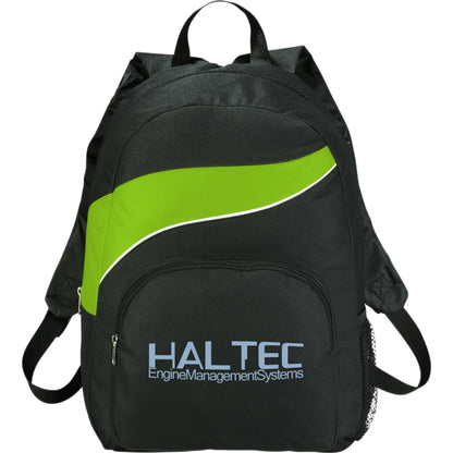 Front View of Green Tornado Deluxe Backpack