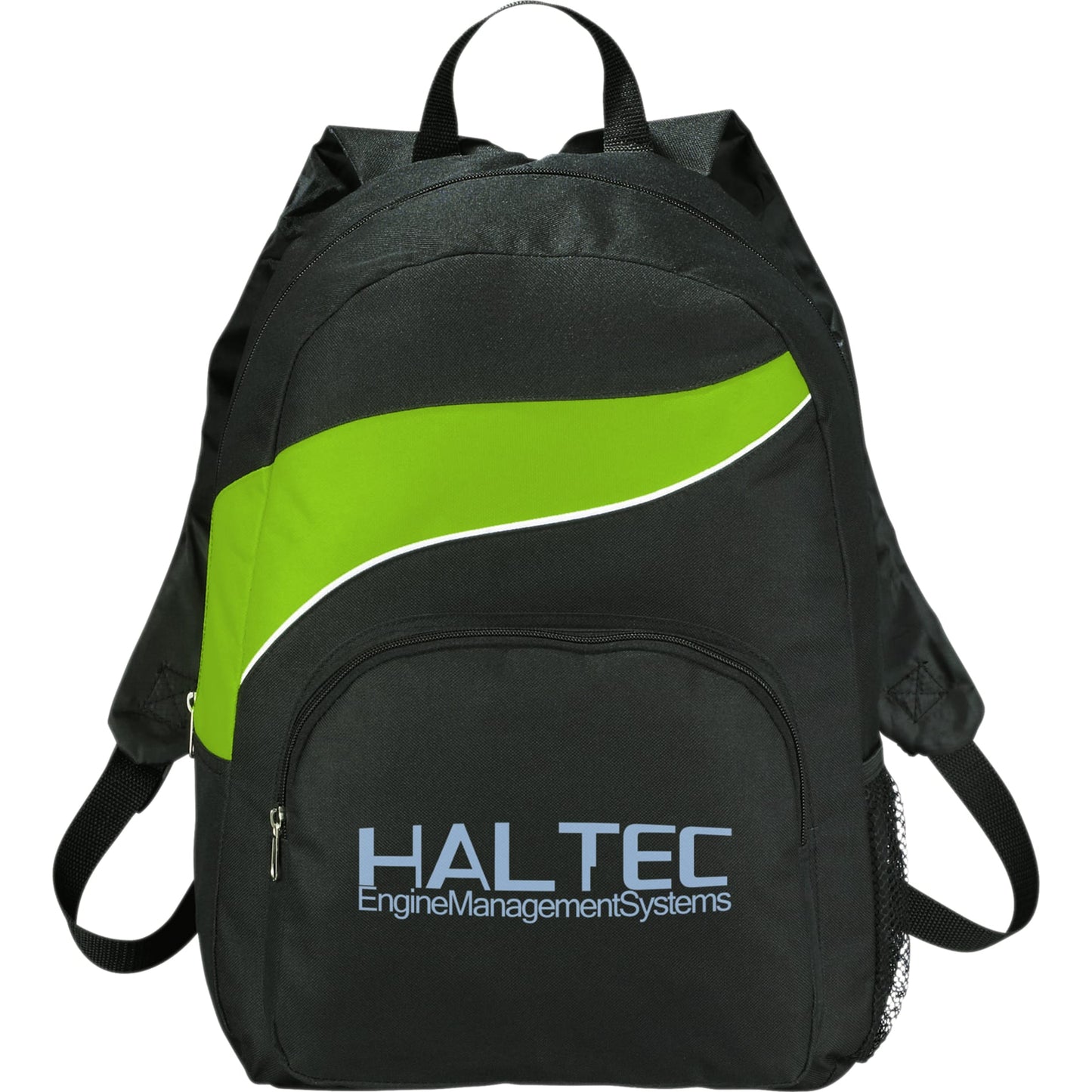 Front View of Green Tornado Deluxe Backpack