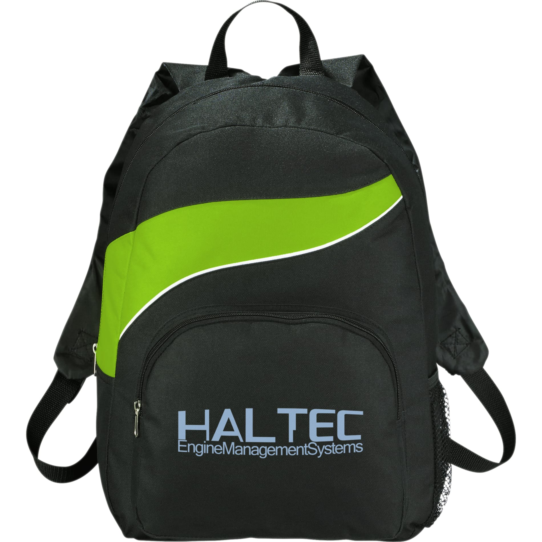 Front View of Green Tornado Deluxe Backpack