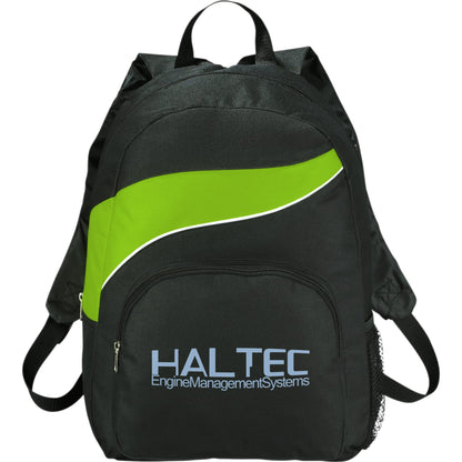 Front View of Green Tornado Deluxe Backpack
