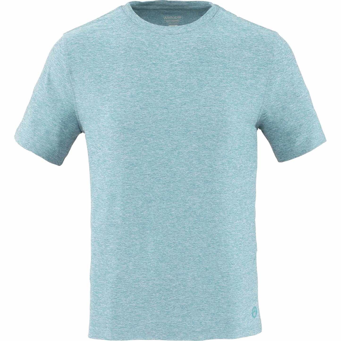 Front View of Green WELLABLE Men's Short Sleeve Tee plain