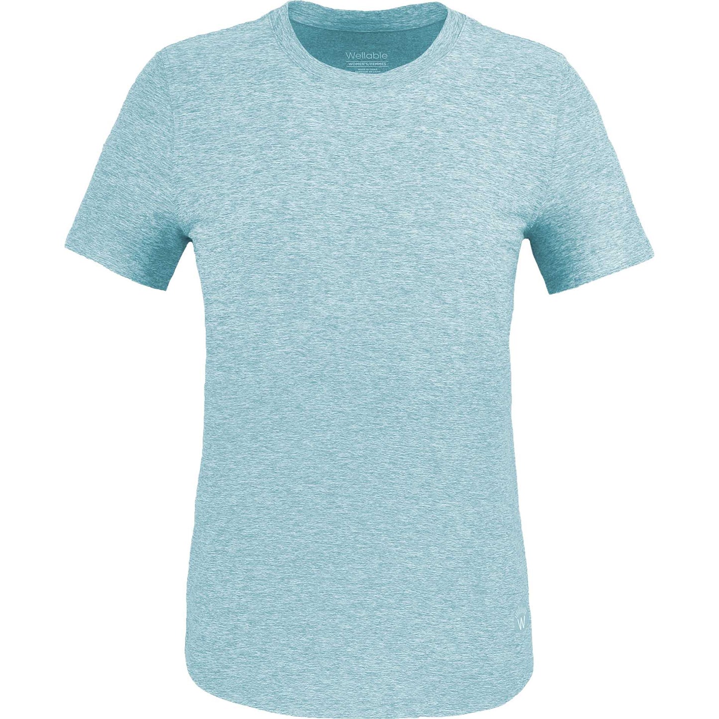 Front View of Green WELLABLE Women's Short Sleeve Tee plain