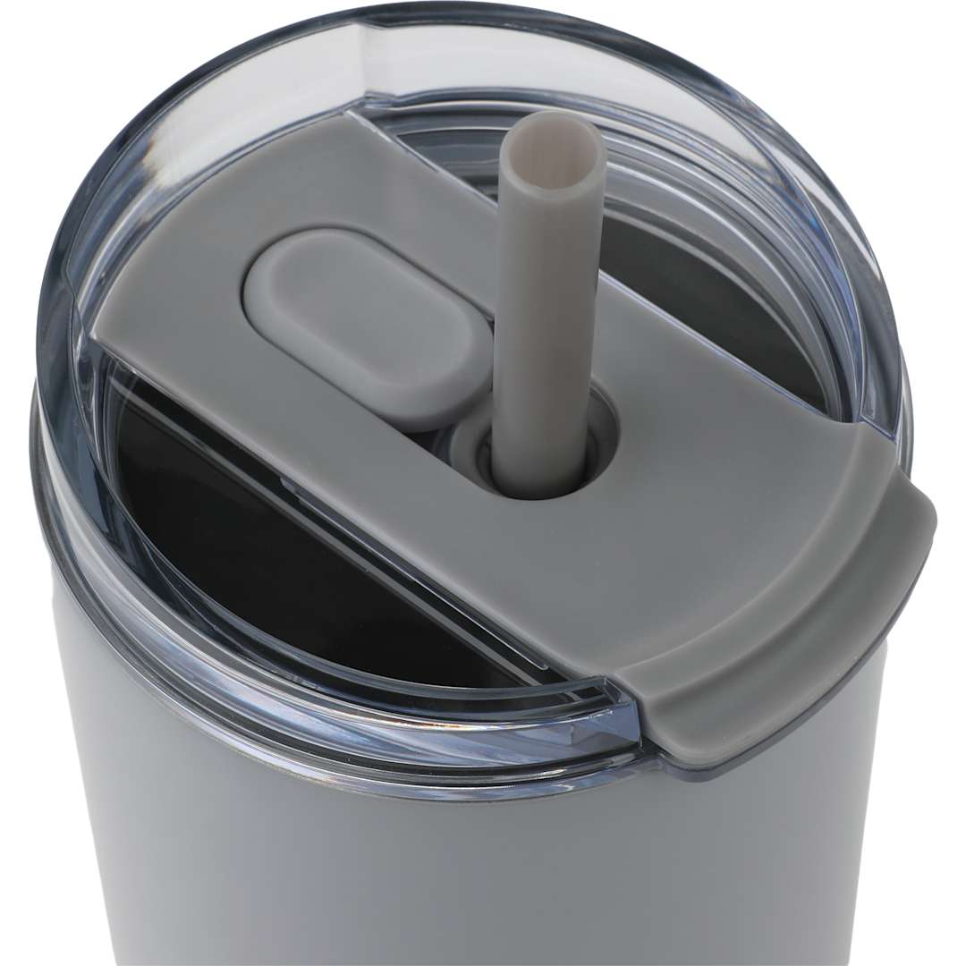 Front View of Grey Auxo 24oz Double Wall Vacuum Insulated Tumbler plain