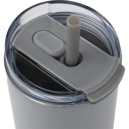 Front View of Grey Auxo 24oz Double Wall Vacuum Insulated Tumbler plain