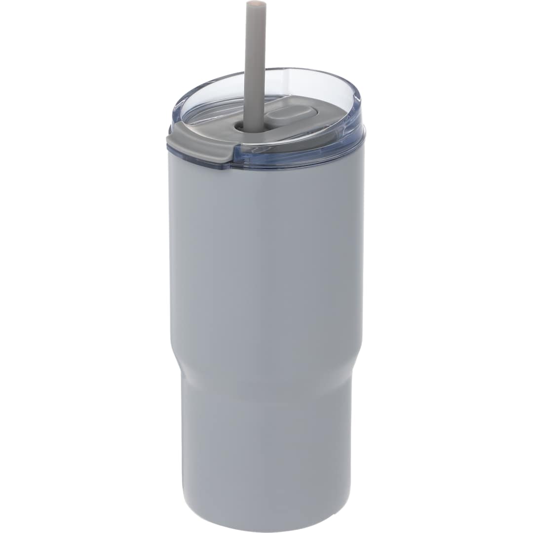 Front View of Grey Auxo 24oz Double Wall Vacuum Insulated Tumbler plain