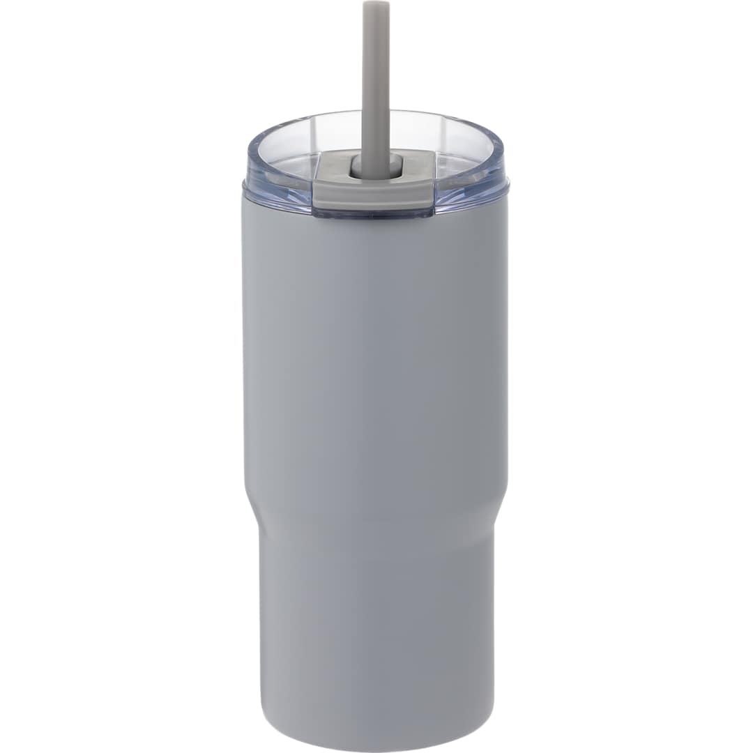 Front View of Grey Auxo 24oz Double Wall Vacuum Insulated Tumbler plain