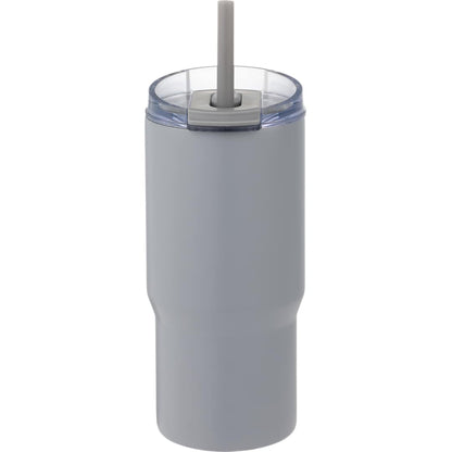 Front View of Grey Auxo 24oz Double Wall Vacuum Insulated Tumbler plain