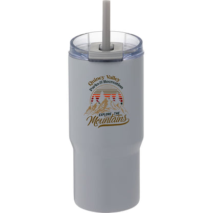 Front View of Grey Auxo 24oz Double Wall Vacuum Insulated Tumbler
