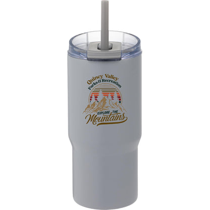 Front View of Grey Auxo 24oz Double Wall Vacuum Insulated Tumbler