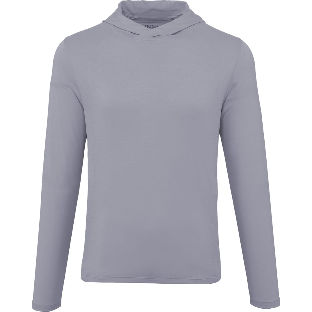 Front View of Grey IZU Everthing Performance Hoodie - Men's plain