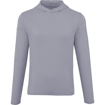 Front View of Grey IZU Everthing Performance Hoodie - Men's plain