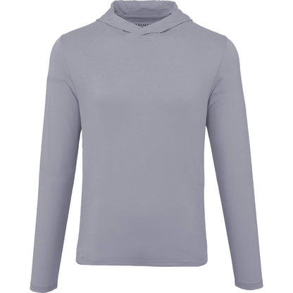 Front View of Grey IZU Everthing Performance Hoodie - Men's plain
