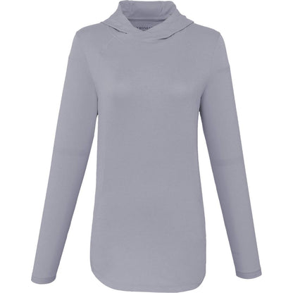 Front View of Grey IZU Everything Performance Hoodie - Women's plain