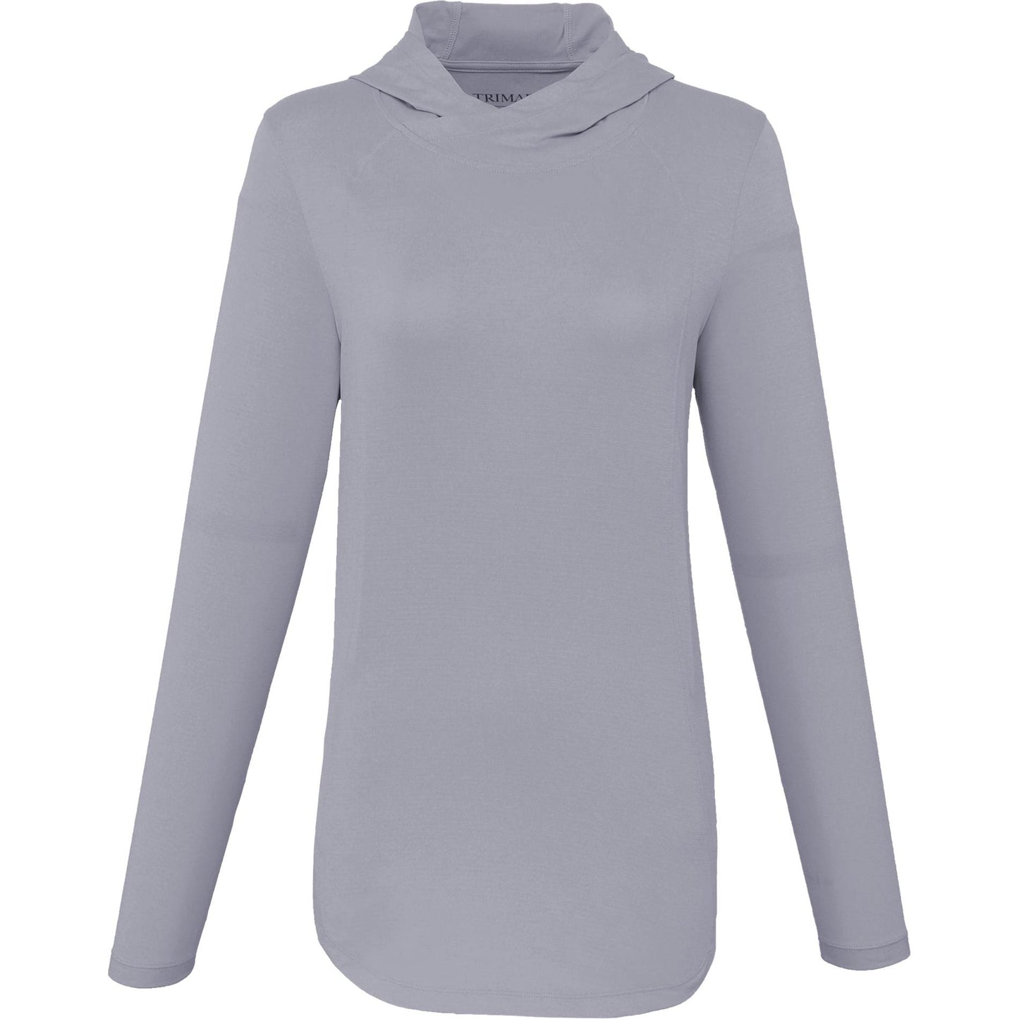 Front View of Grey IZU Everything Performance Hoodie - Women's plain