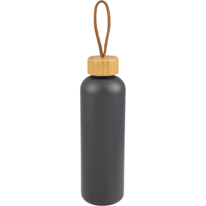 Front View of Grey Tania Recycled Bottle w/ FSC® Bamboo Lid 26oz plain