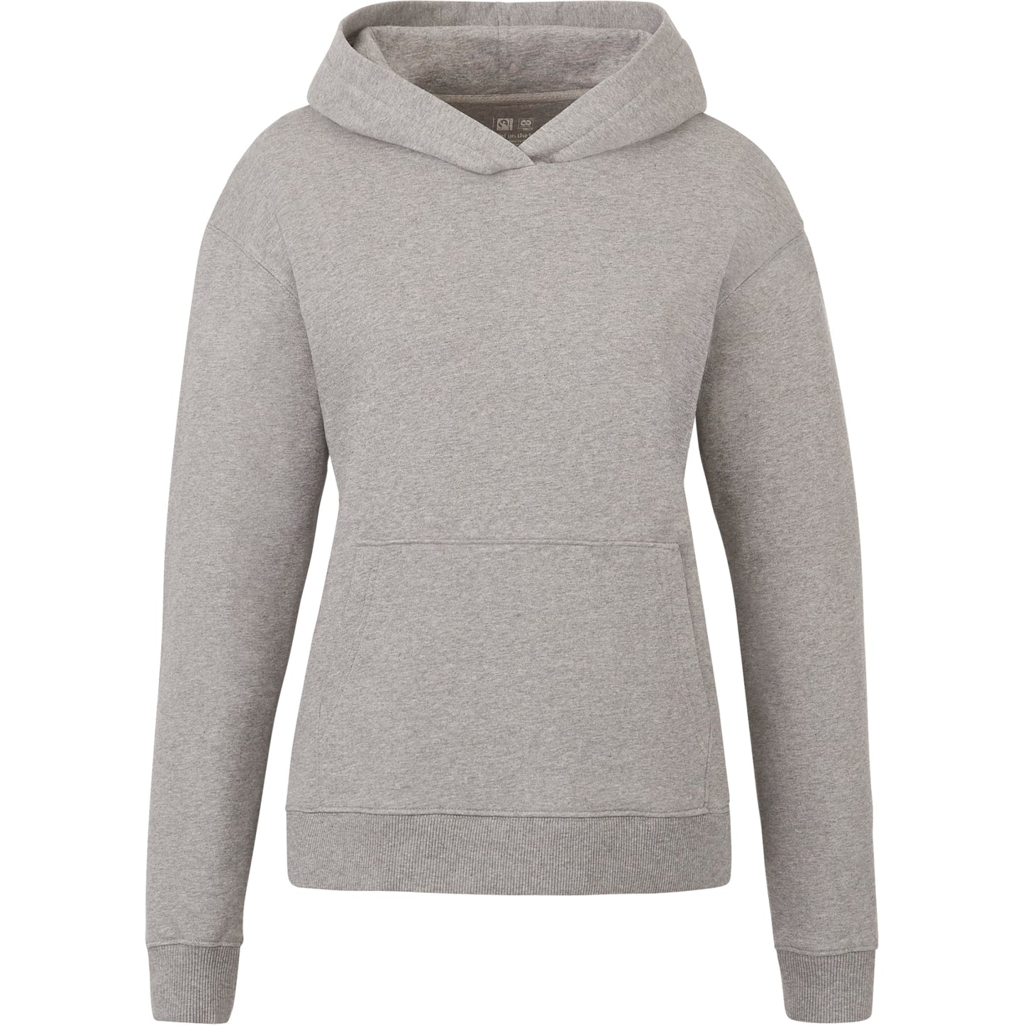 Front View of Grey tentree Organic Cotton Classic Hoodie - Women's plain