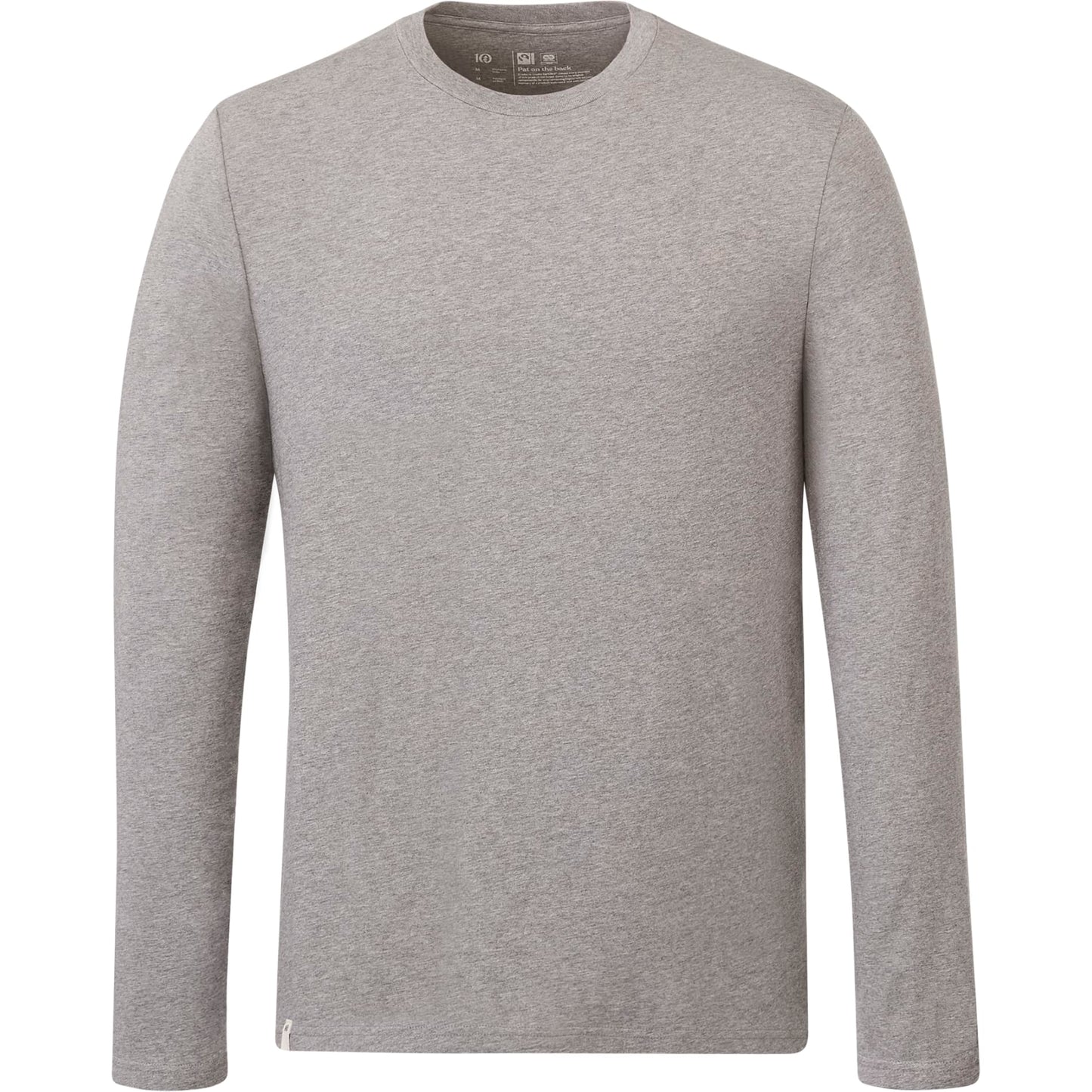 Front View of Grey tentree Organic Cotton Longsleeve Tee - Men's plain