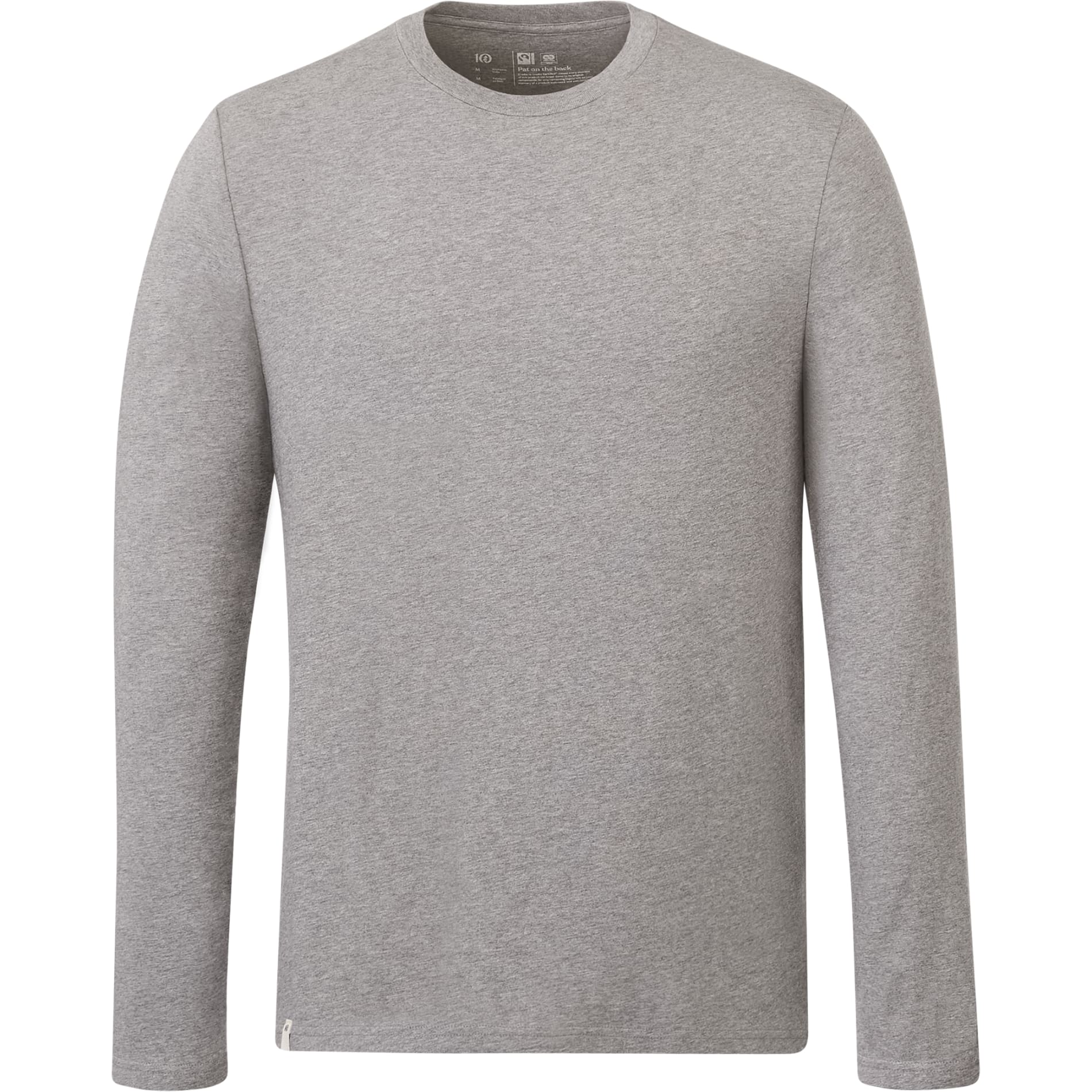 Front View of Grey tentree Organic Cotton Longsleeve Tee - Men's plain