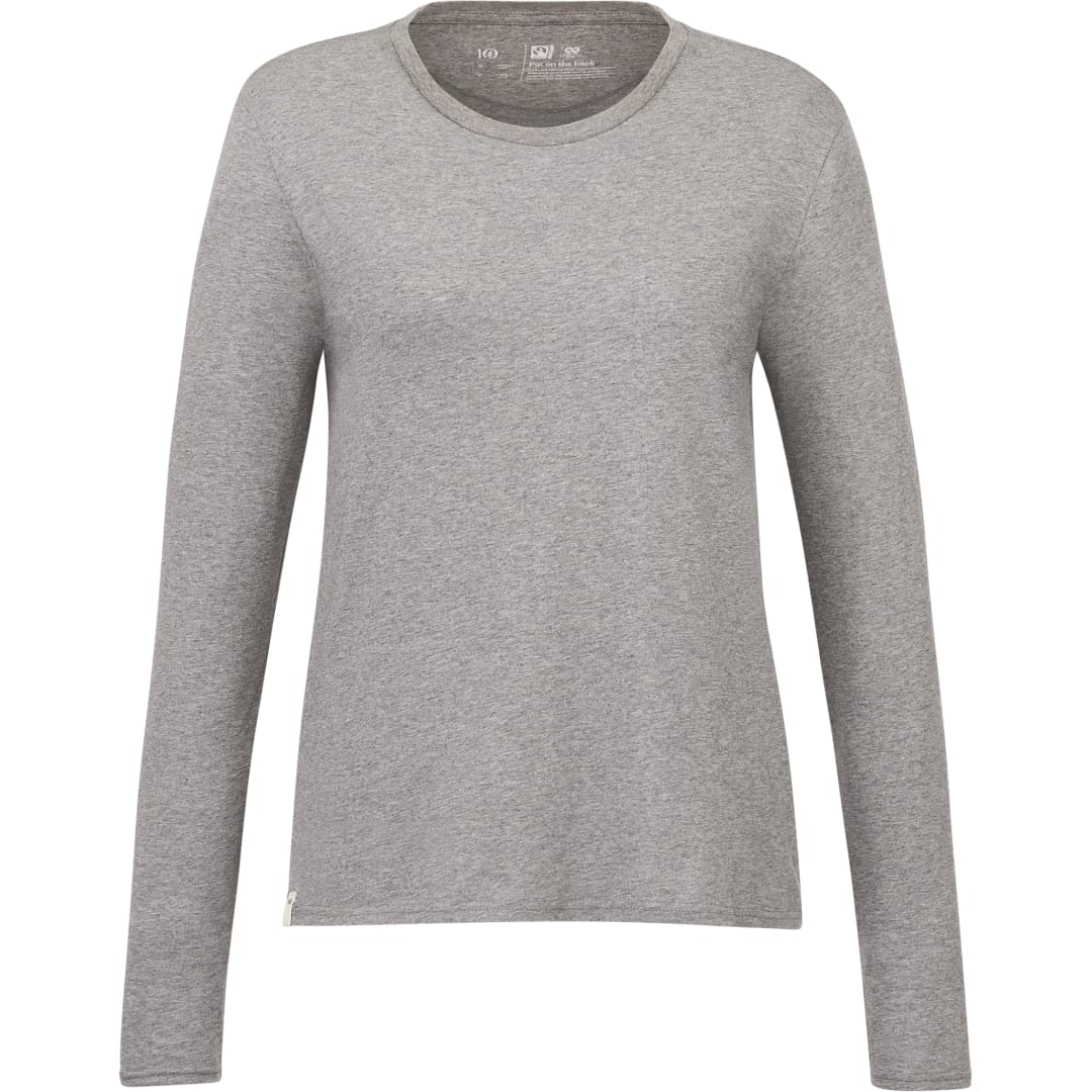 Front View of Grey tentree Organic Cotton Longsleeve Tee - Women's plain