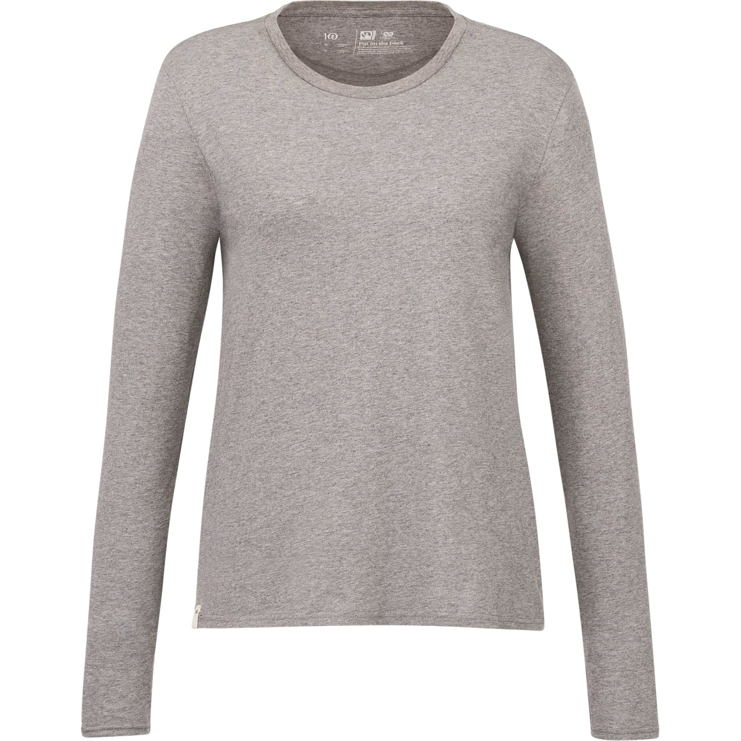 Front View of Grey tentree Organic Cotton Longsleeve Tee - Women's plain