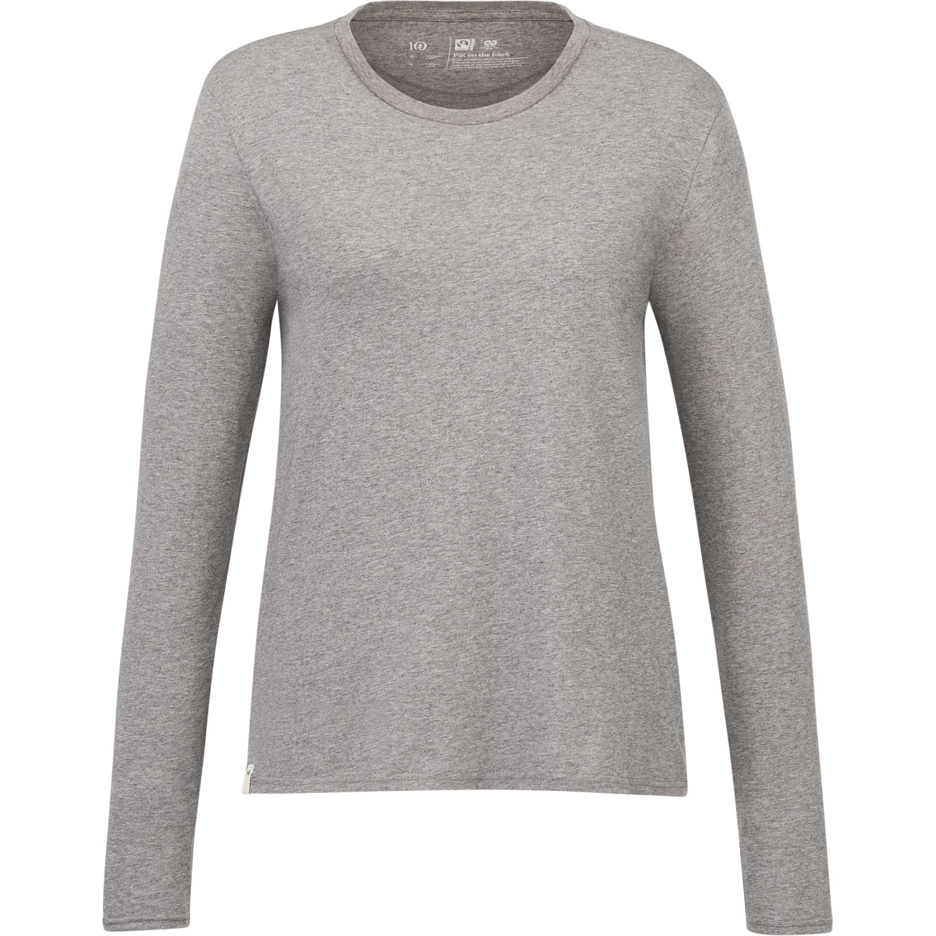 Front View of Grey tentree Organic Cotton Longsleeve Tee - Women's plain