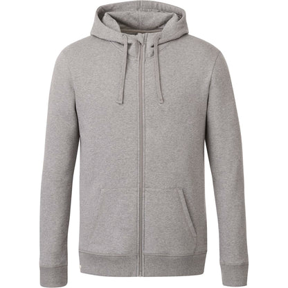 Front View of Grey tentree Organic Cotton Zip Hoodie - Men's plain
