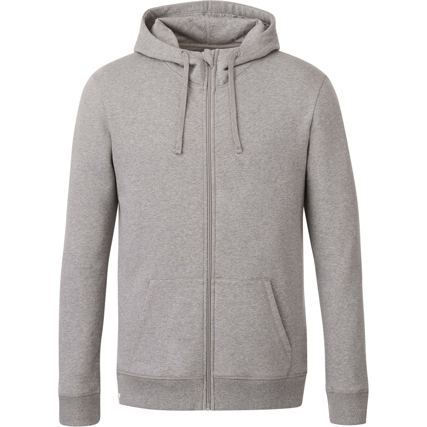 Front View of Grey tentree Organic Cotton Zip Hoodie - Men's plain