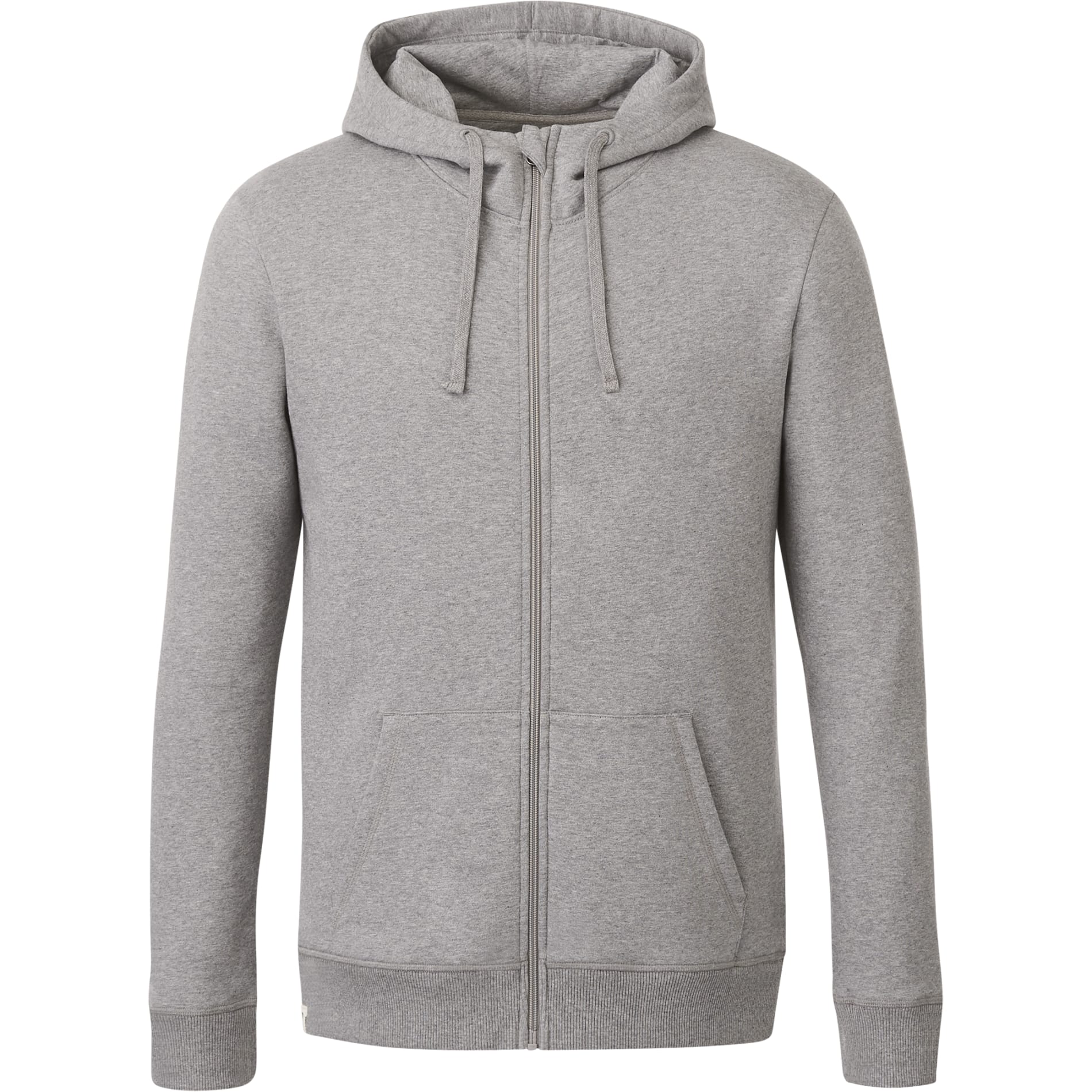 Front View of Grey tentree Organic Cotton Zip Hoodie - Men's plain