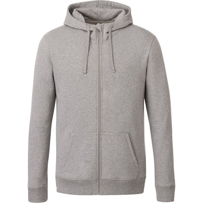 Front View of Grey tentree Organic Cotton Zip Hoodie - Men's plain