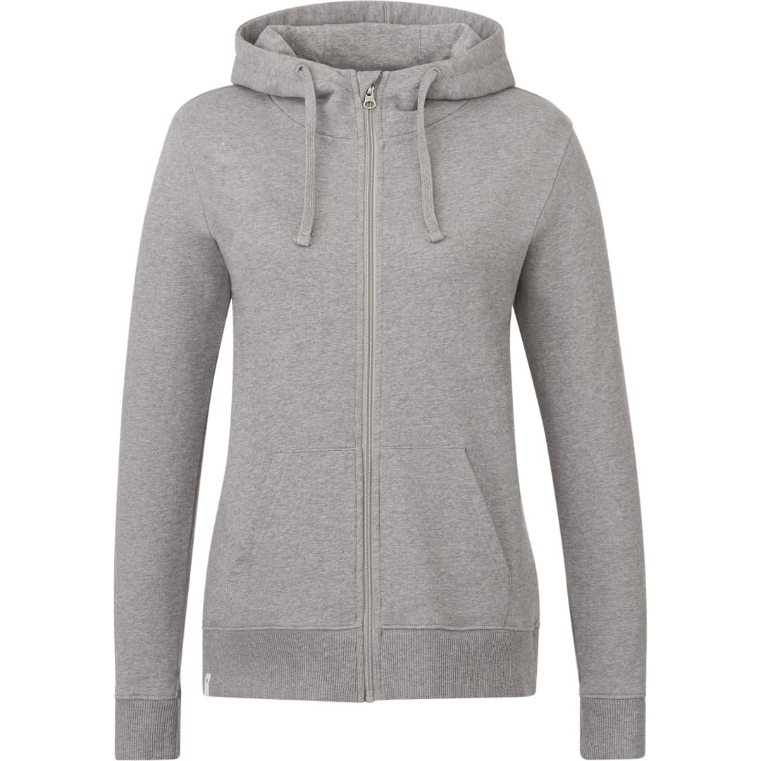 Front View of Grey tentree Organic Cotton Zip Hoodie - Women's plain