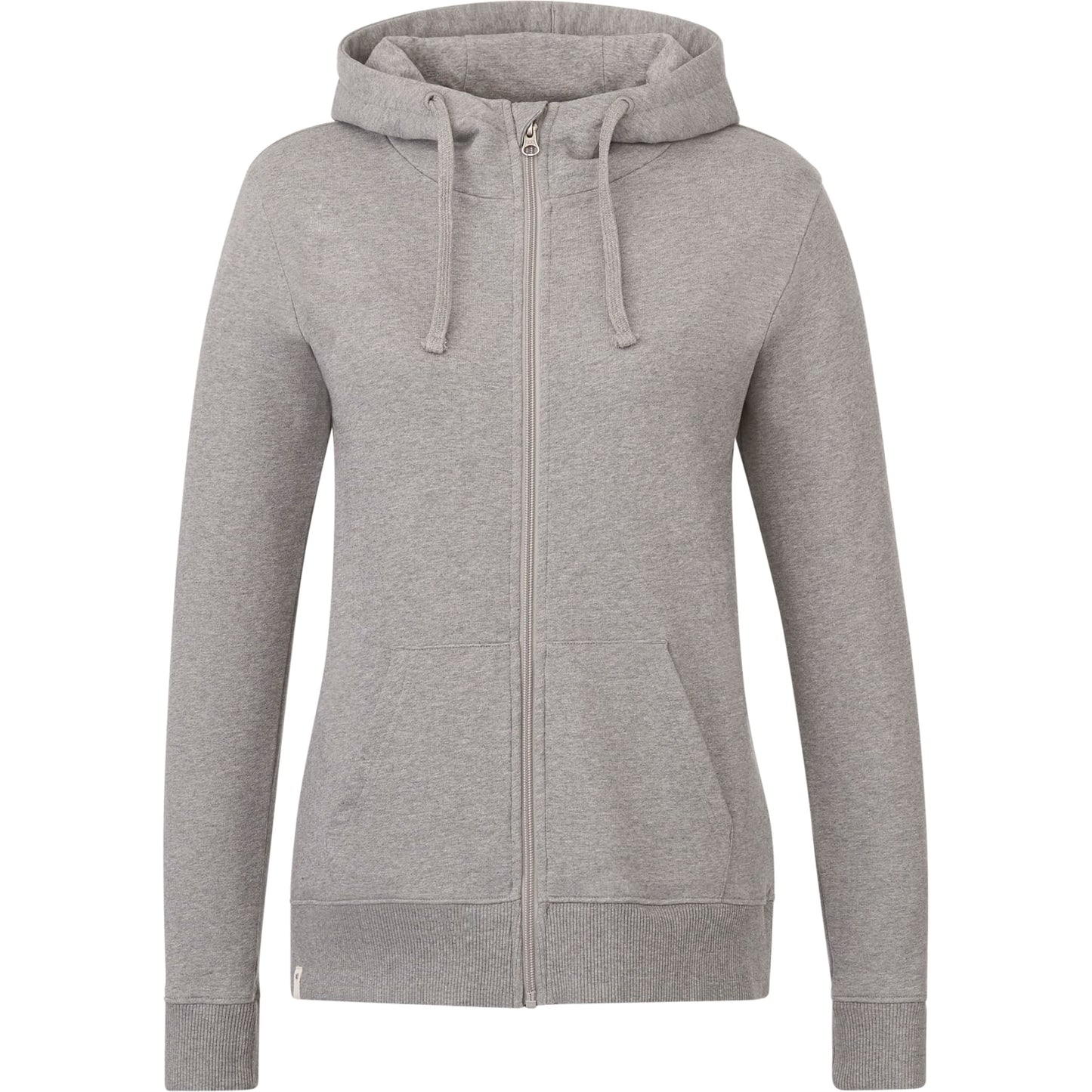 Front View of Grey tentree Organic Cotton Zip Hoodie - Women's plain