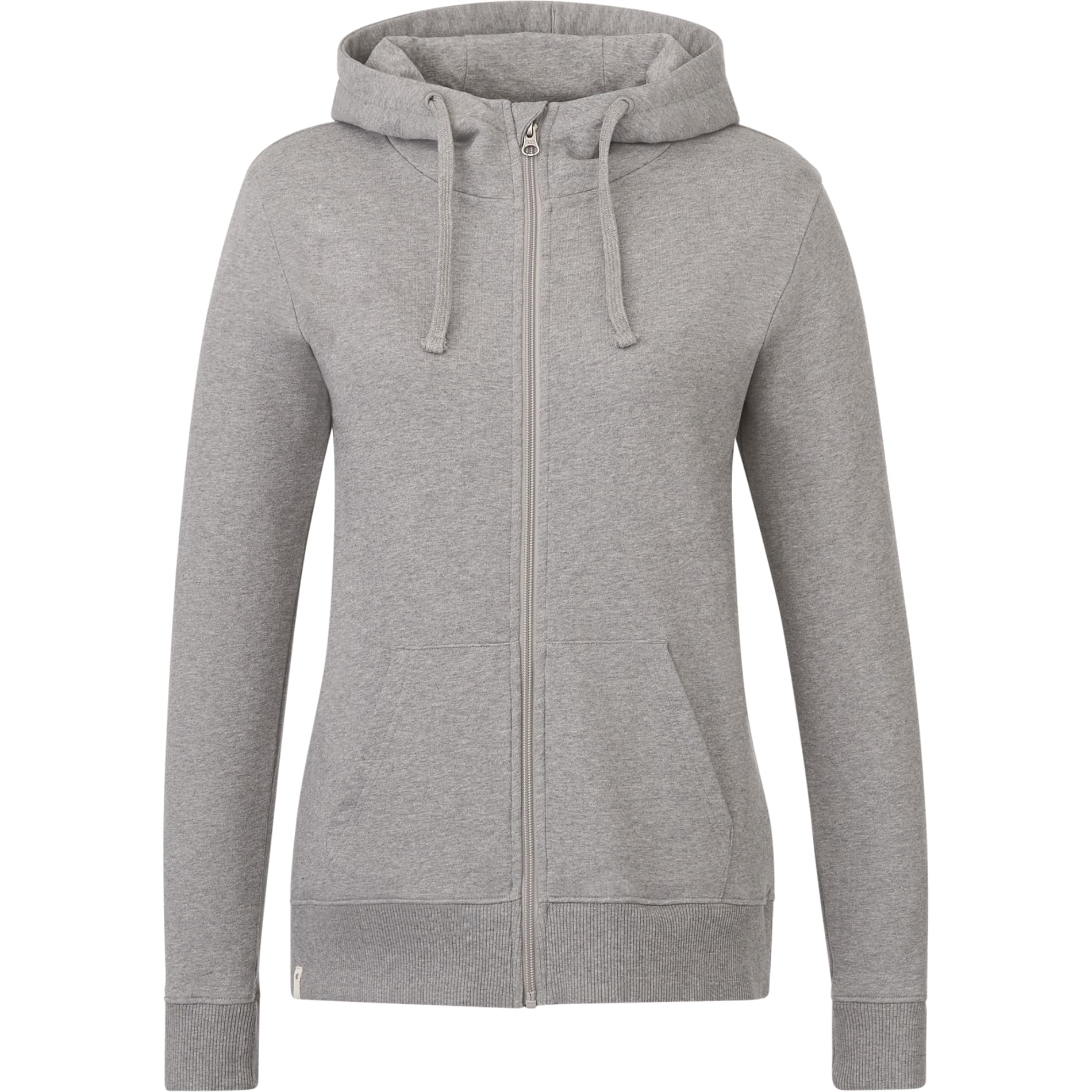 Front View of Grey tentree Organic Cotton Zip Hoodie - Women's plain