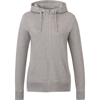 Front View of Grey tentree Organic Cotton Zip Hoodie - Women's plain