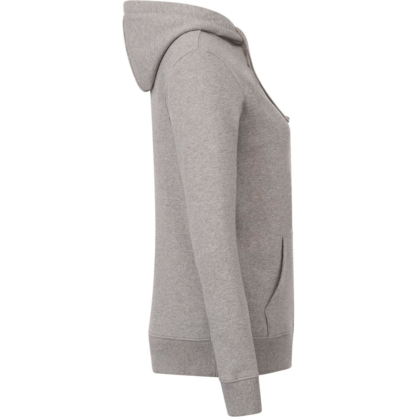 Front View of Grey tentree Organic Cotton Zip Hoodie - Women's plain