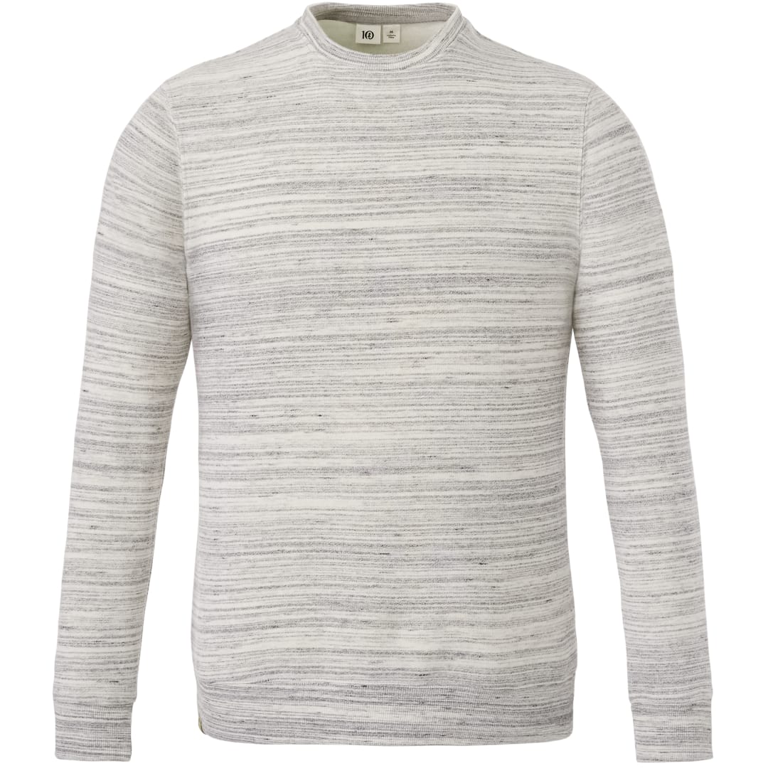 Front View of Grey tentree Space Dye Classic Crew - Men's plain