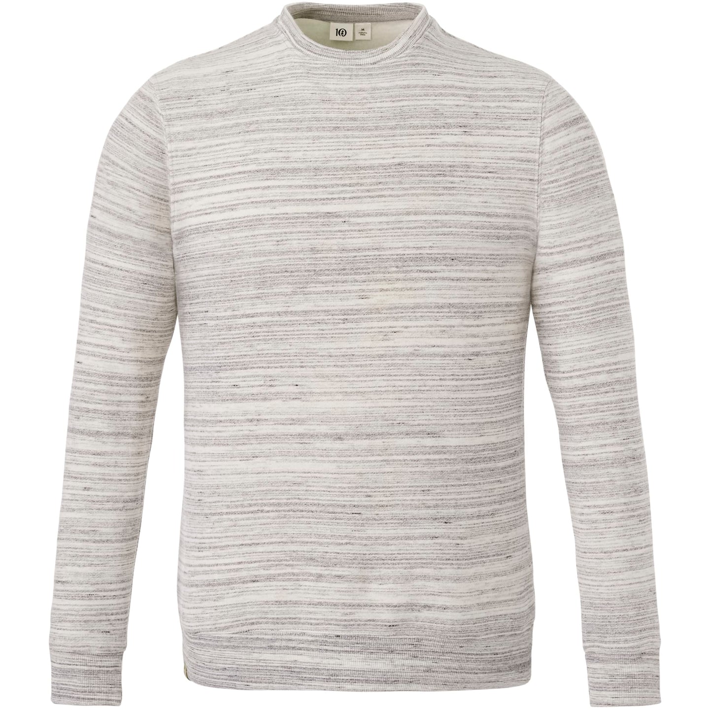 Front View of Grey tentree Space Dye Classic Crew - Men's plain