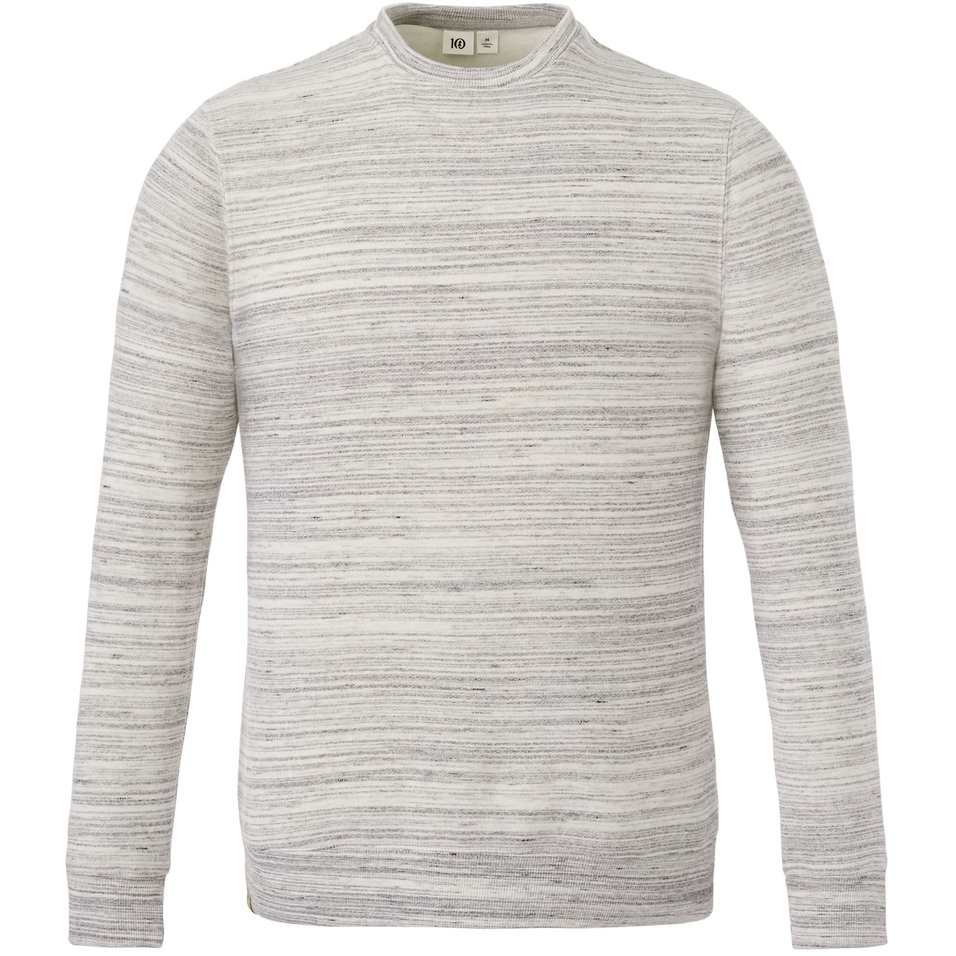 Front View of Grey tentree Space Dye Classic Crew - Men's plain