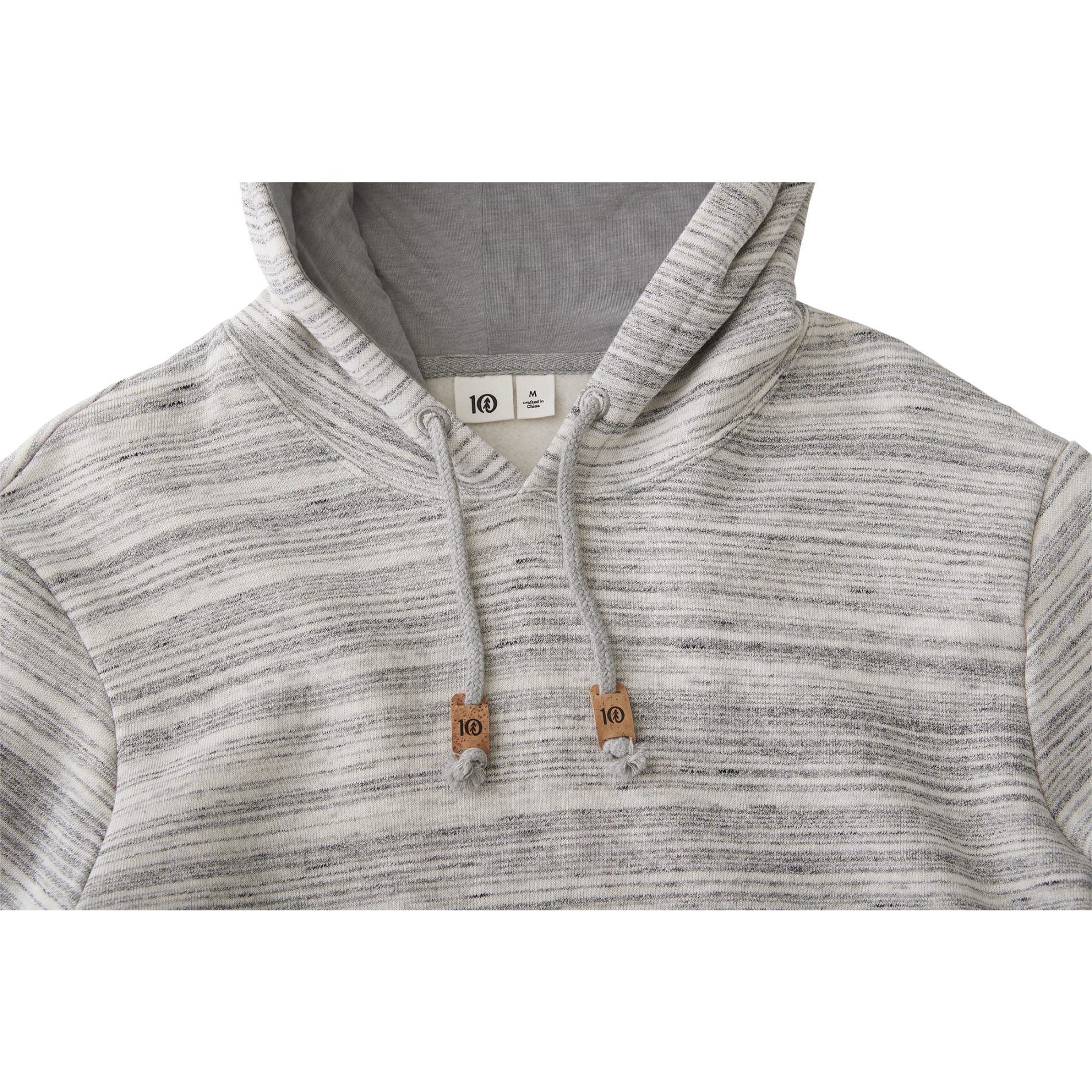 Front View of Grey tentree Space Dye Classic Hoodie - Men's plain