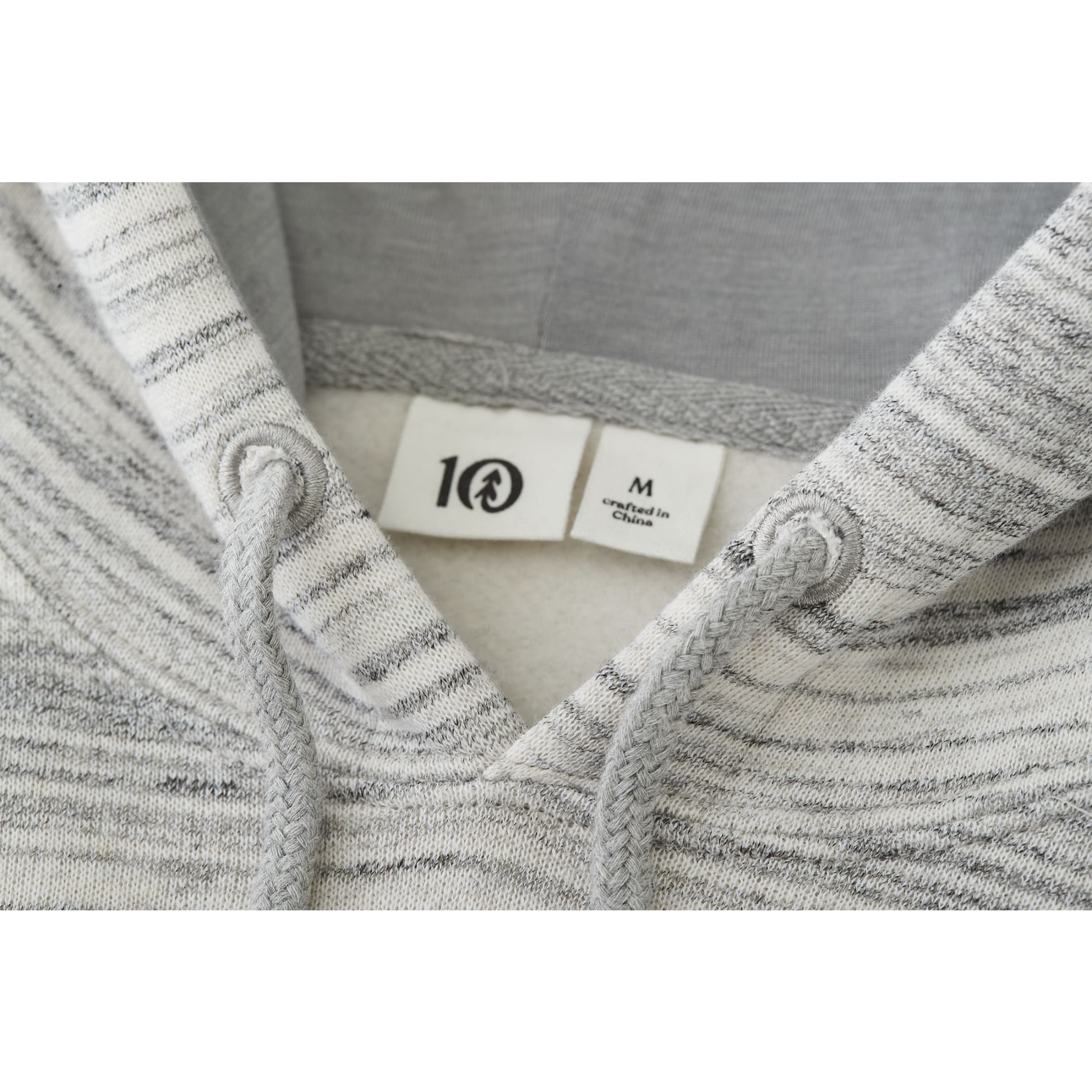 Front View of Grey tentree Space Dye Classic Hoodie - Men's plain