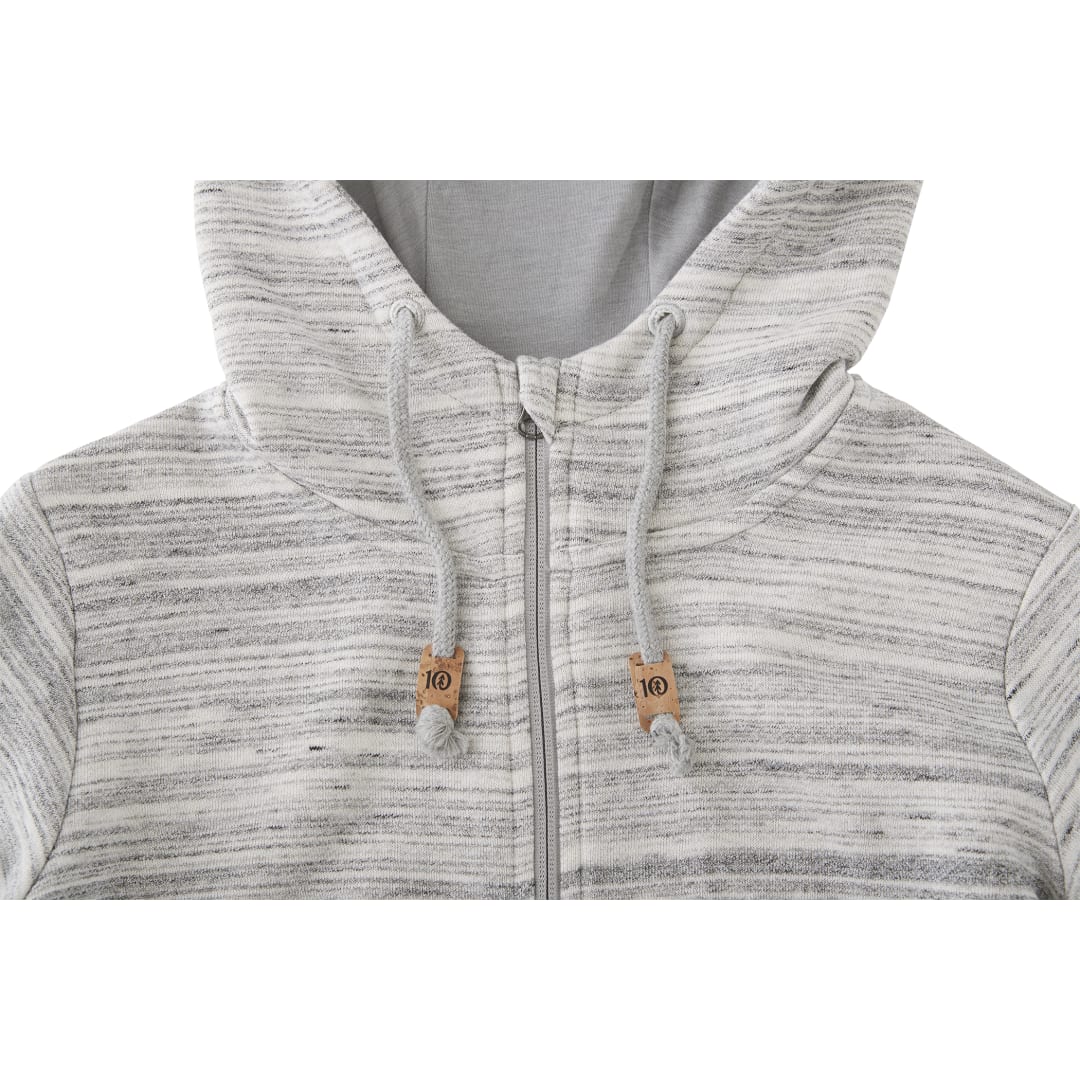 Front View of Grey tentree Space Dye Zip Hoodie - Women's plain