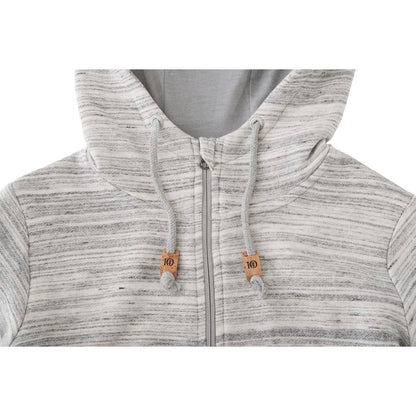 Front View of Grey tentree Space Dye Zip Hoodie - Women's plain
