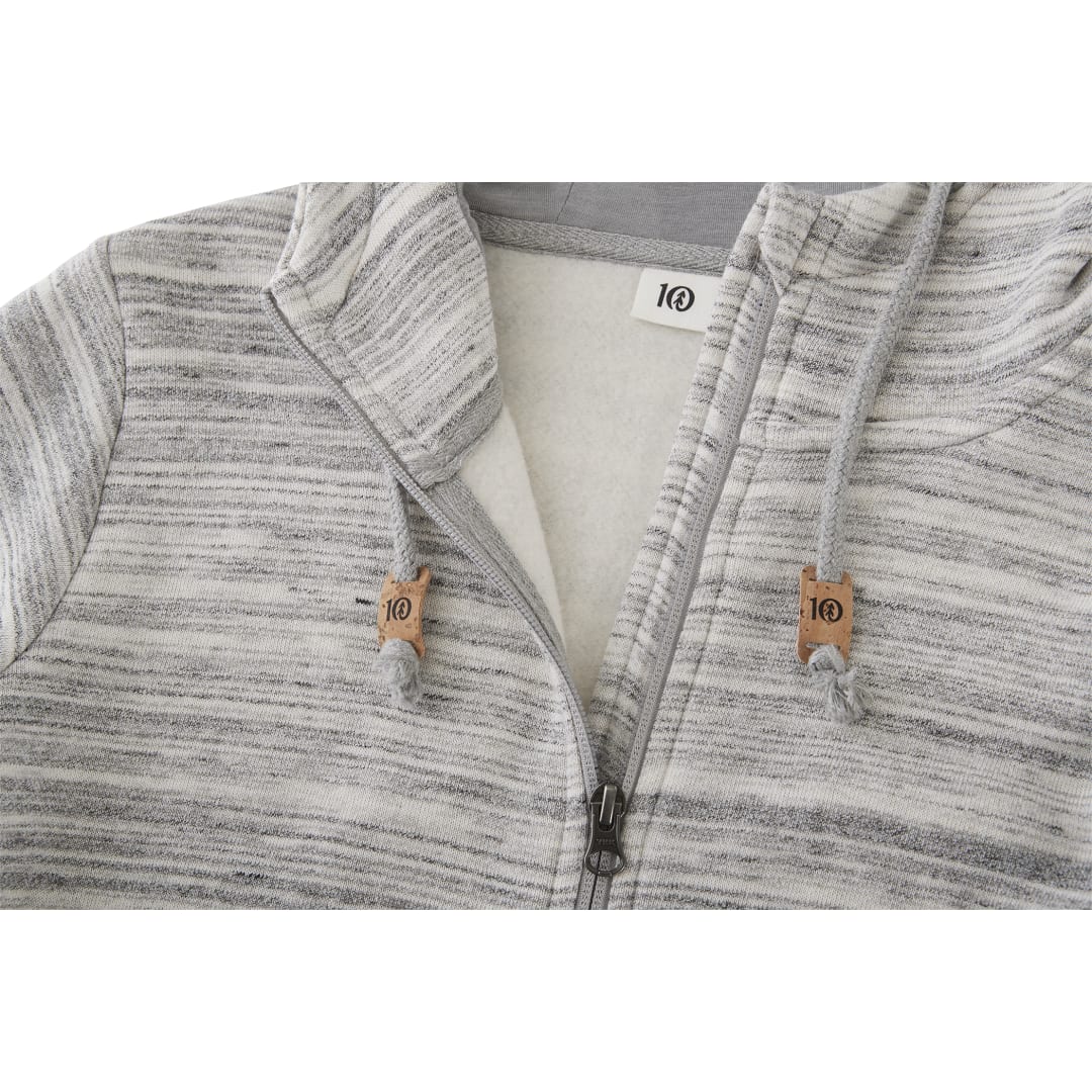 Front View of Grey tentree Space Dye Zip Hoodie - Women's plain