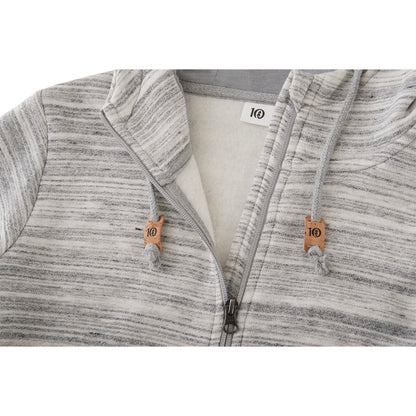 Front View of Grey tentree Space Dye Zip Hoodie - Women's plain