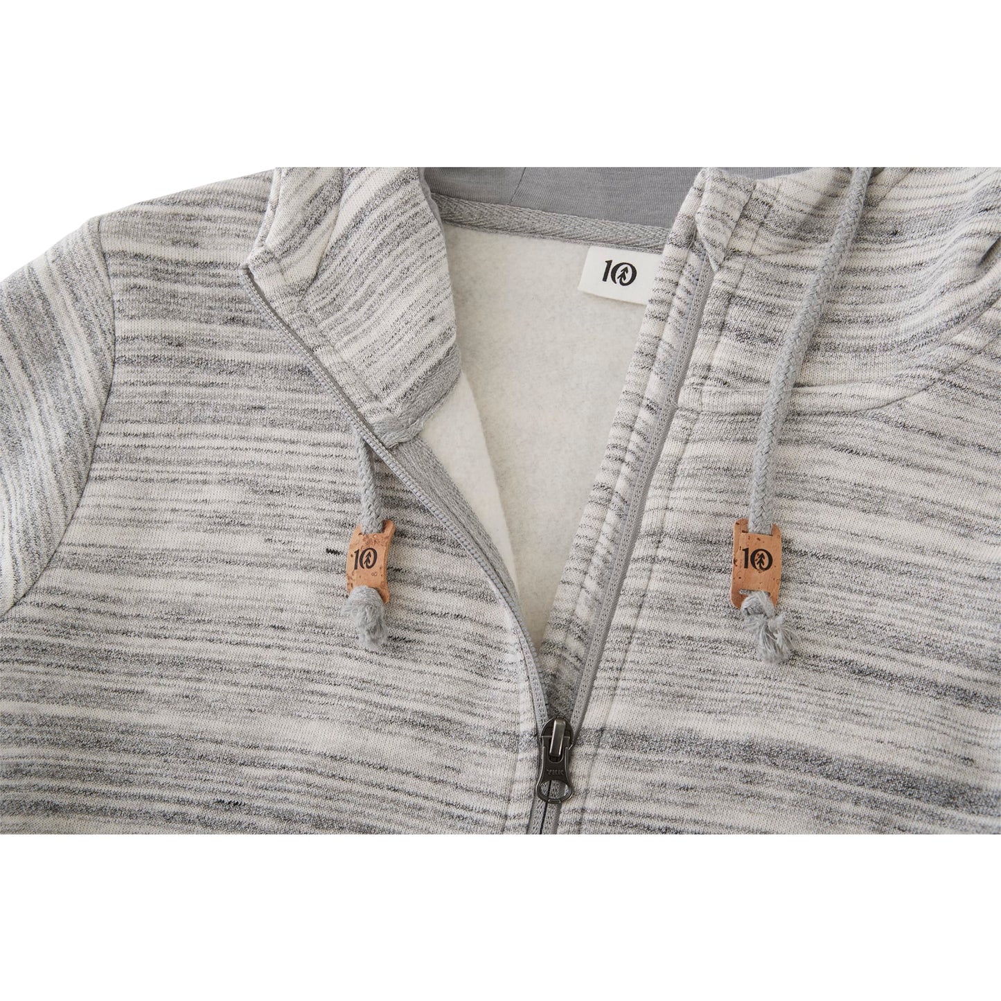 Front View of Grey tentree Space Dye Zip Hoodie - Women's plain
